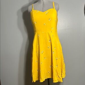 Old Navy Bright Yellow Floral Mini Dress